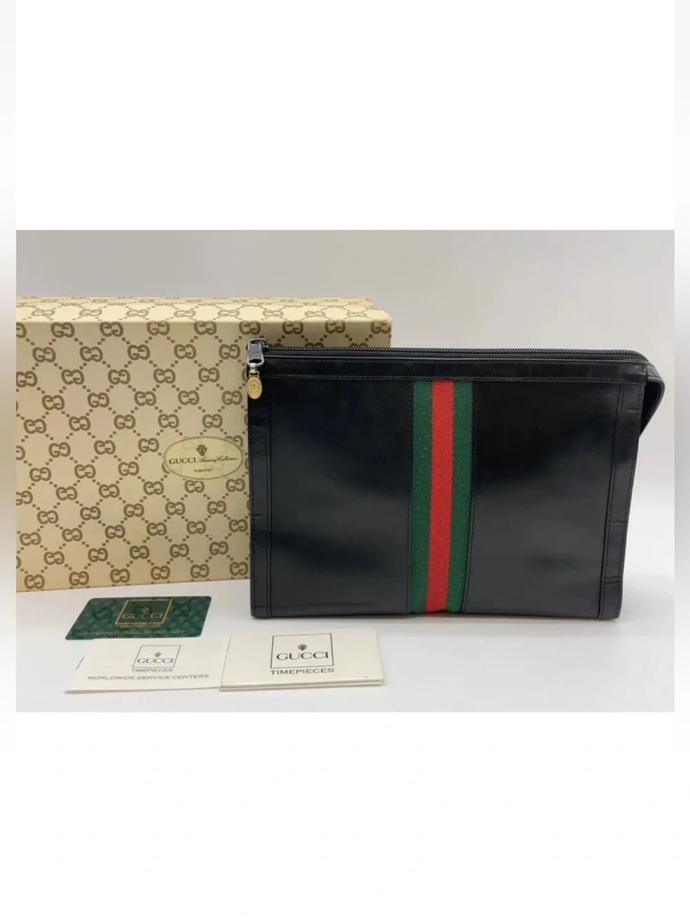 (35) GUCCI 70s Black Clutch